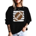 thumbnail image 2 of Football Sweatshirt for Women Cute Polka Dot Game Day Crewneck, Black Sweatshirt, L, 2 of 8
