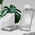 thumbnail image 2 of Encased Kickstand Case Designed for iPhone 14 Pro Max with Screen Protector - Crystal Clear Armor with Metal Stand / Ultra Protective MIL-SPEC Impact Guards (Retail Packaging), 2 of 11