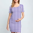 thumbnail image 1 of Ovzne Robes Grande Taille pour Femmes Rondes Robe Femme à la Mode Imprimée Plissée Jupe de Maternité Manches Courtes Col Rond Mi-Mollet Robe de Printemps Manches Courtes Imprimée Liquidation, 1 of 7