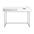 thumbnail image 1 of CorLiving Auston Engineered Wood and Steel Single Drawer and Cubby Adult Desk, White, 1 of 9