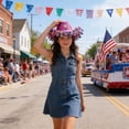 thumbnail image 5 of geerera Patriotic Glitter Cowboy Hat with Tinsel Fringe, Red White Blue Star Decorated Cowboy Hat for 4th of July, Independence Day Party Supplies, 5 of 5