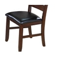 thumbnail image 3 of Set of 2 Contemporary Dining Chairs - Solid Wood Espresso Brown Faux Leather Cushion, 18.5"W x 21.7"D x 40"H, Sleek Ladder Back Kitchen & Dining Room Furniture, 3 of 5