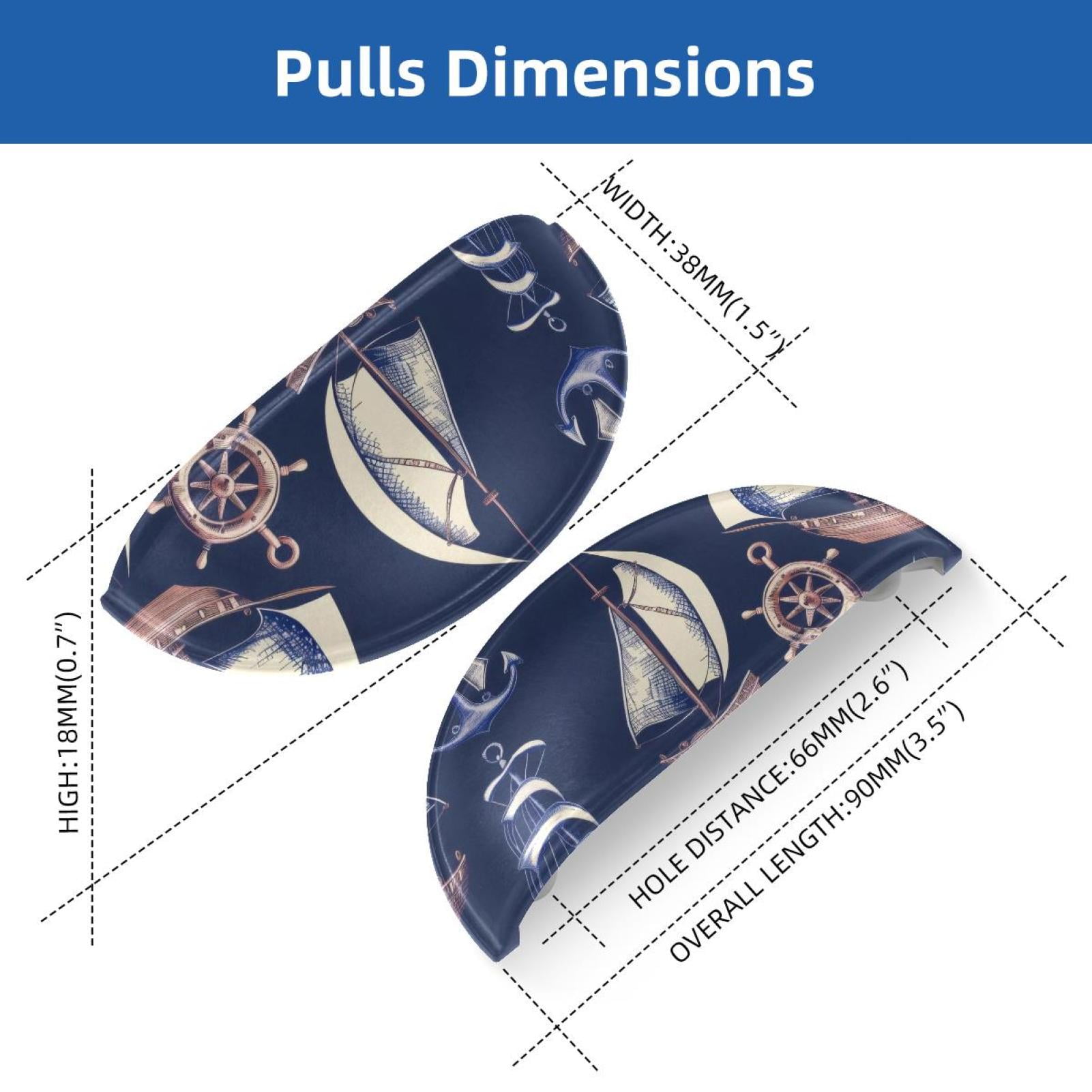 PhooArto 6 Pcs Cup Drawer Pulls, Sailboat Anchor Compass Pattern Shell Shape Handles Cabinet Knobs for Dresser Cupboard Closet Wardrobe with Screws