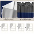 thumbnail image 3 of Navy Blue Grey Striped Kitchen Window Curtains, Swag Curtains Valance for Bedroom Living Room Bathroom, Farmhouse Modern Rod Pocket Window Treatment Curtain Block Drapes 2 Panels 36"x45", 3 of 9
