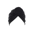 thumbnail image 1 of Minnieouse Turbante tejido nudo estilo étnico musulmán Hijab sombrero Donut cubierta diadema gorras Bonnet decoración del cabello para mujeres Sombreros Negro Minnieouse AP011270-03B, 1 of 6