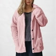 thumbnail image 4 of Htigea Clearance Womens Winter Sherpa Fleece Button Jacket Coat Loose Long Sleeve Outwear Fall Savings Pink,L, 4 of 6