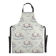 thumbnail image 2 of Kitchen Apron with 2 Pockets Adjustable waterproof Cooking Aprons for Women Men Chef Sleeping Elephants on Clouds, 2 of 7