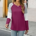 thumbnail image 6 of GigrtiJin Women's Striped Color Block Tops Casual Long Sleeves Crew Neck Blouses Fall Fashion Loose Shirts, 6 of 9