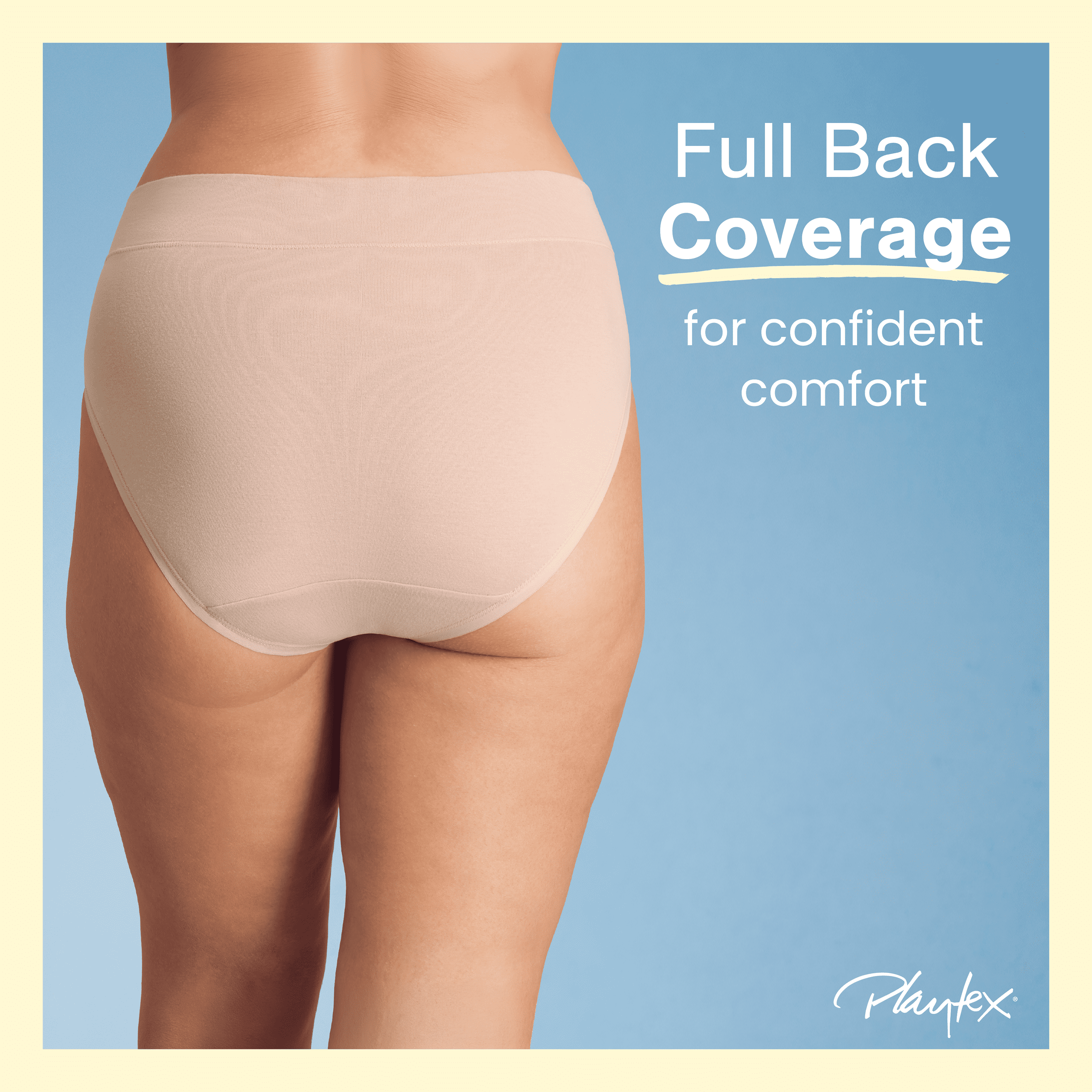 Playtex Women's Cotton Stretch Light Smoothing Underwear High-Leg Brief, 3-Pack