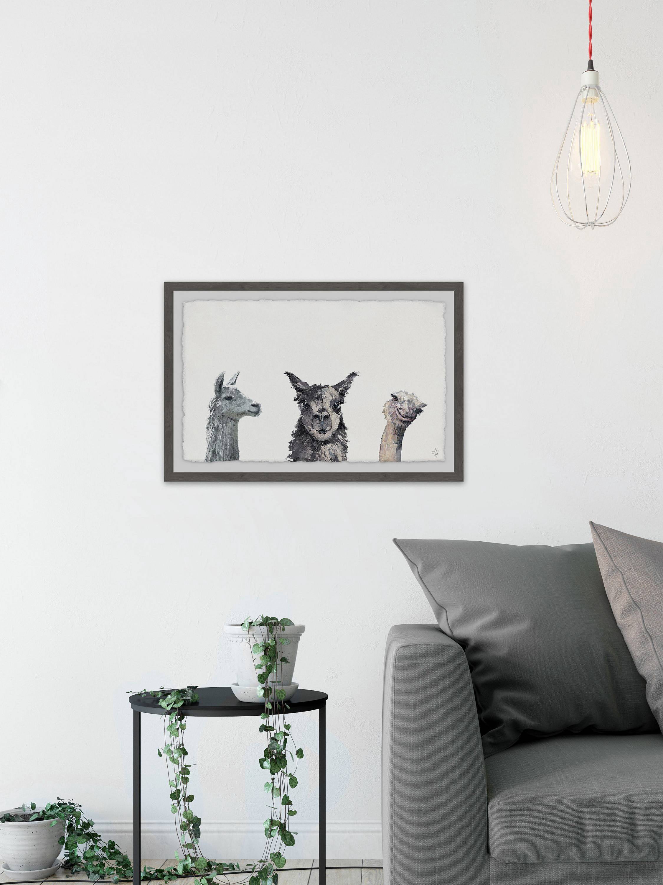 Cheeky Trio Framed Painting Print