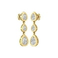 thumbnail image 3 of ARAIYA FINE JEWELRY 10K Yellow Gold Pear-Shape Lab Grown Diamond Dangle Earrings (1 1/2 Cttw, D-F Color, VS1 Clarity), 3 of 7