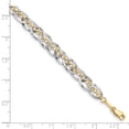 thumbnail image 3 of Real 14kt Yellow Gold Two-tone Diamond-cut Fancy Link Chain Bracelet; 7.25 inch; for Adults and Teens; for Women and Men, 3 of 3