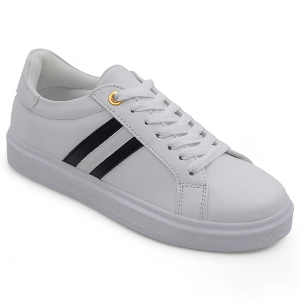 Tenis con cordones Urban en Piel vegana – Blanco