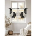 thumbnail image 2 of Abstract Art Sheer Curtains 45 inches Long 2 Panels Set Black Gold Circle Moon Stripe Mottled Geometric Tiers Sheers Rod Pocket Small Window Short Curtains for Kitchen Cafe, Each 52" W x 45" L, 2 of 7