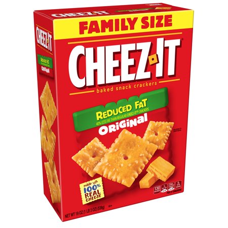 Cheez-It Reduced Fat Baked Original Cheese Snack Crackers, 19 (Best Low Fat Crackers)