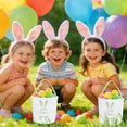 thumbnail image 5 of PEIBang Easter Bunny Basket,Rabbit Bucket Bag with Handles,Reusable Egg Hunting Treat Goody Tote Bags for Party Favor Supplies, 5 of 6