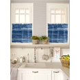 thumbnail image 5 of Navy Blue 2 Panel Kitchen Curtains for Small Windows, Vintage Modern Abstract Art Ombre Bathroom Tier Curtain, Short Window Treatment for Bedroom/Living Room 55"x24", 5 of 6