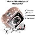 thumbnail image 2 of 3 Pack Hard PC Case Compatible with Apple Watch SE 2022/Series 6/5/4/SE 44mm, Case with Tempered Glass Screen Protector Overall Bubble-Free Cover for iWatch Accessories, Black+White+Rose Gold, 2 of 5