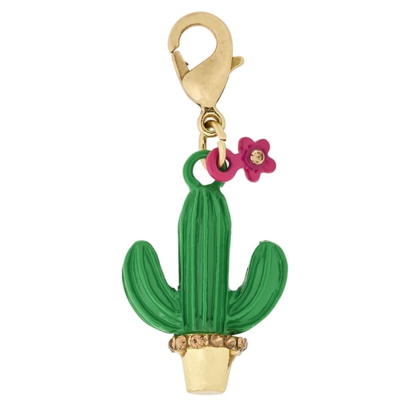 12 Pack: Gold Cactus Charm by Bead Landing