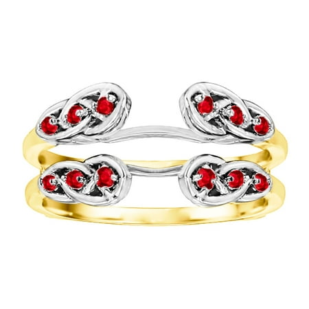 - Ruby Mounted In Sterling Silver Infinity Celtic Ring Guard Enhancer (0.24ctw)