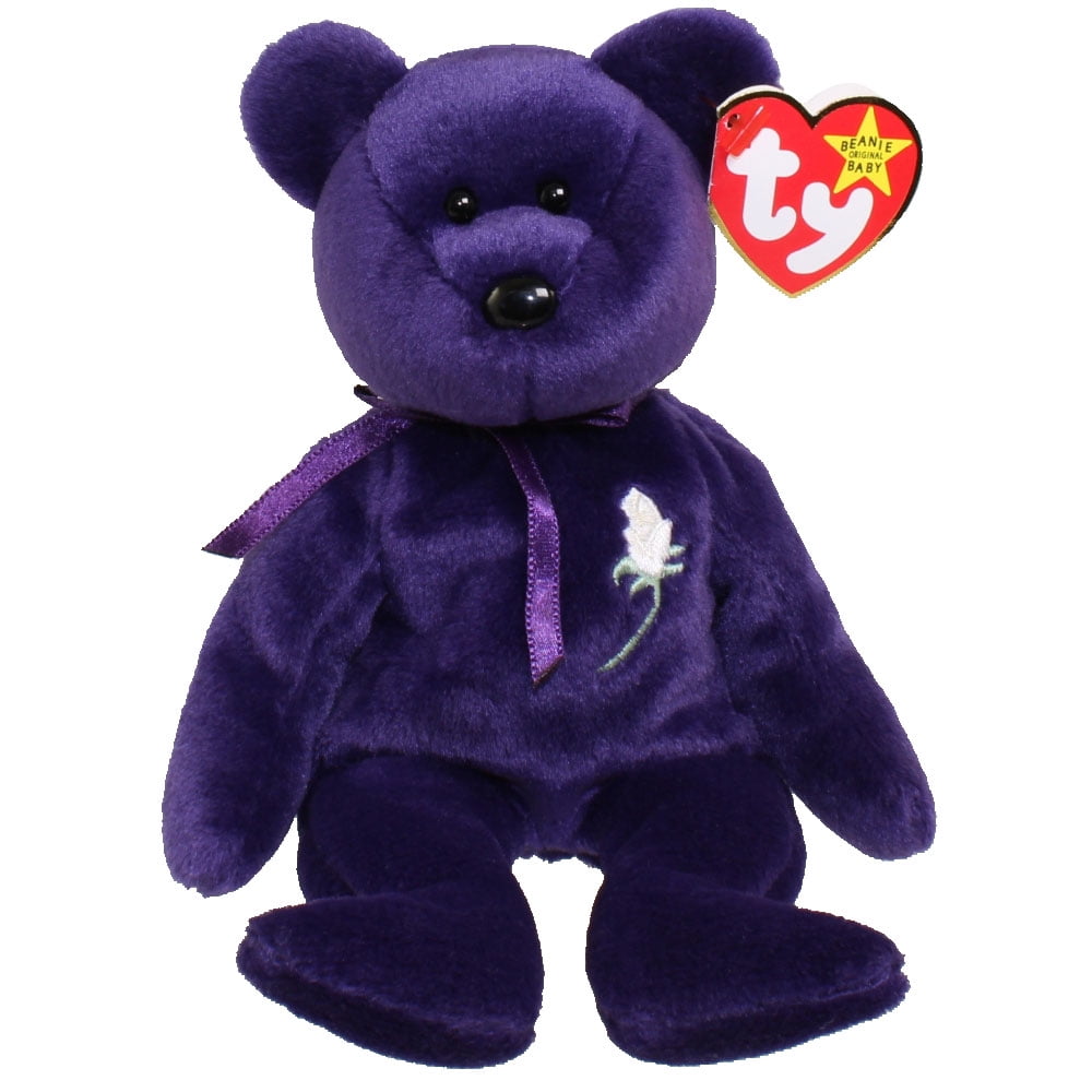 TY Beanie Baby PRINCESS the Purple Bear (PE Version 1997) (8.5 inch)