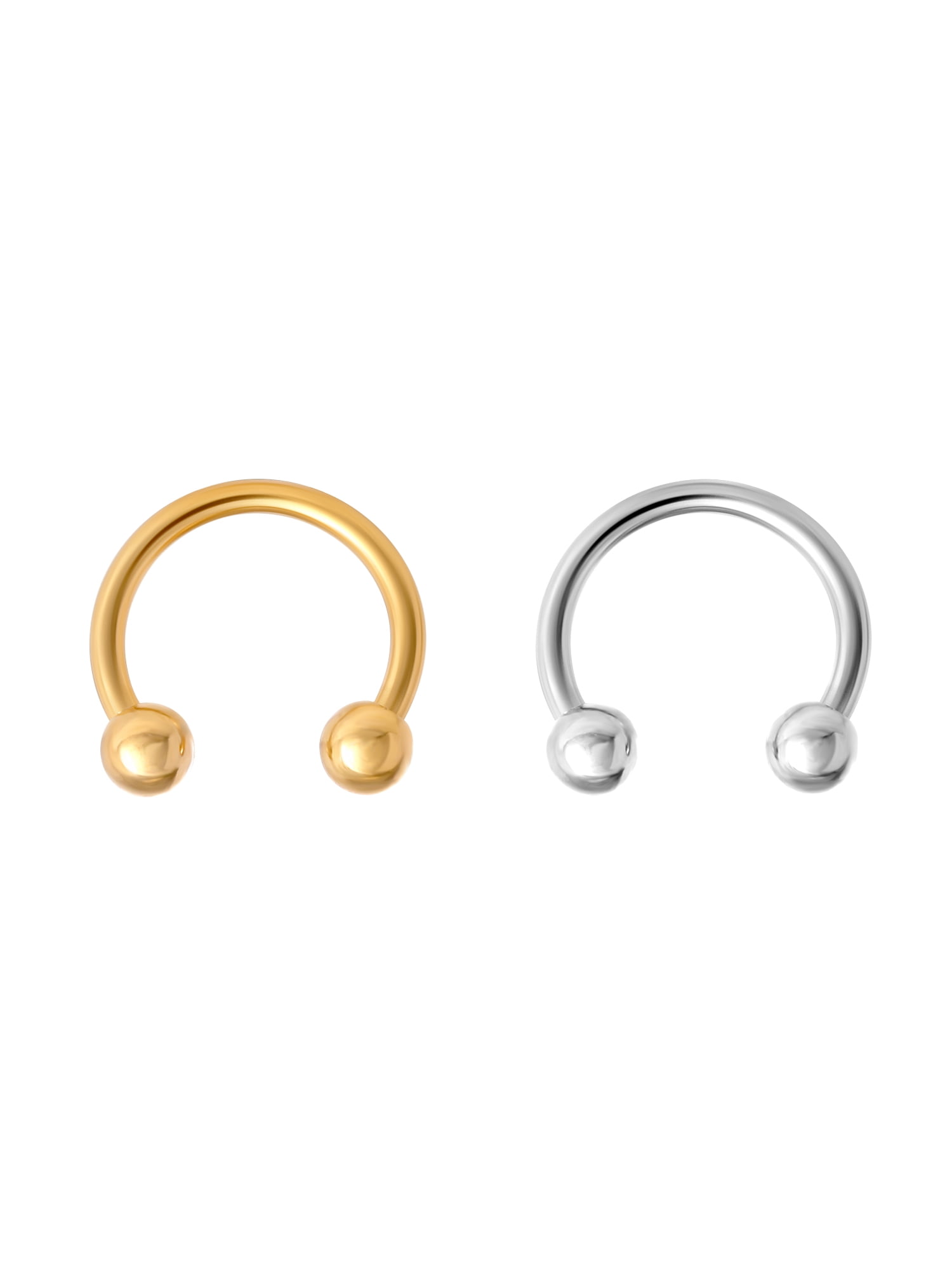No Boundaries Women's 16G Stainless Steel Septum Pack, 2-Pieces, Women's