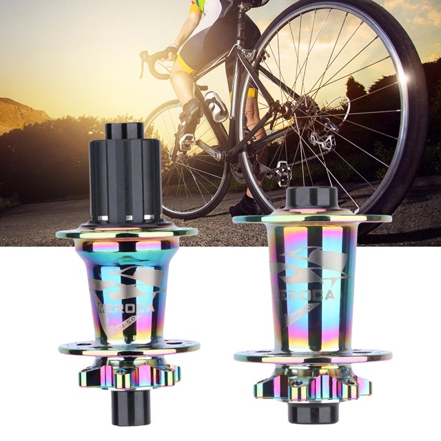 Bicicleta de lujo 32H bicicleta Hub repuesto bicicleta aleación de aluminio 32 agujeros disco freno Hubs 8/9/ componente de ciclismo Conjunto colorido Macarena Piezas de cubos de freno de bicicleta
