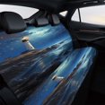 thumbnail image 4 of Lighthouse Sunrise Coast Scenery Pale Blue Tan Printed Universal Back Bench Car Seat Cover Pack of 2 Rear Seat Covers for for Most Cars,Trucks,SUVs Or Van, 4 of 6
