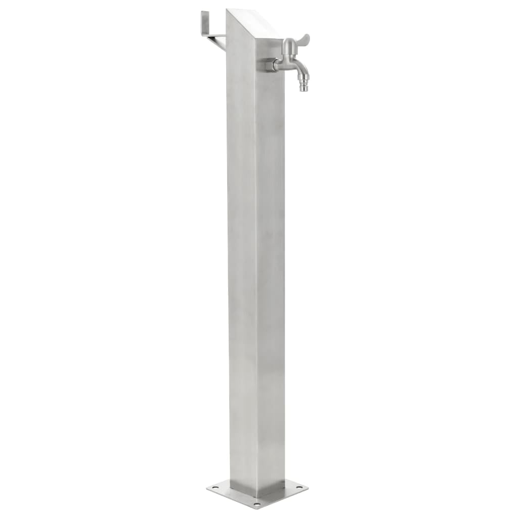 Lepeuxi Garden Hose Stand Garden Free Standing Faucet Water Column Stainless Steel Square 37.4