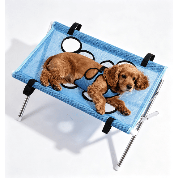 Dog Bath Hammock for Grooming, 24 Inch Foldable Dog Shower Holder for Dogs and Cats Home Salon Grooming, Washable Mesh, Joint Support & Restraint