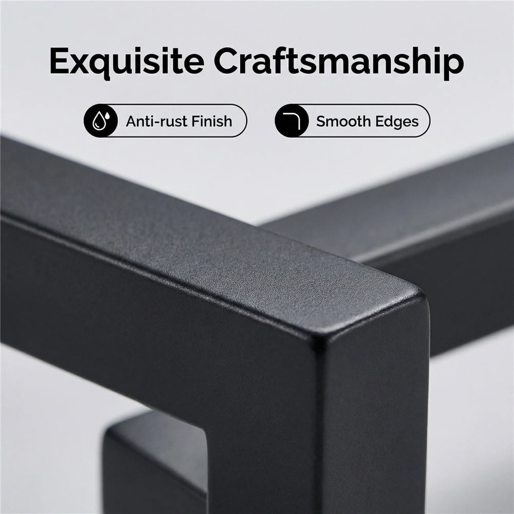Fitviso 10 Pack 3.25 inch Center to Center Matte Black Square Cabinet Pulls