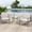 3PCS-Fixed Chair-Grey, variant on HAPPATIO 3-Pc Aluminum Patio Sofa Set, Outdoor Conversation set, Include Patio Swivel Sofa x2, Side Table, Rope Design Backrest, for Yard, Deck