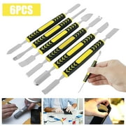 6pcs Dual Ends Metal Spudger Set, Professional Pry Opening Spudger, Prying Opening Repair Tool Kit for iPhone iPad iPod Mobile Phone Tablet Laptop Mp3 Watch