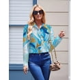 thumbnail image 7 of Zeagoo Blouses for Women Business Casual Button Down Long Sleeve Floral Shirts Office Work Fashion Collared Tops with Pocket, 7 of 7
