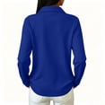 thumbnail image 4 of Long Sleeve Polo Shirts for Women Golf Shirt Button-Down Collar Work Blouse Side Slits Casual Tops Blue 2XL 1 Pcs, 4 of 5