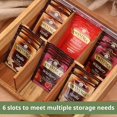 thumbnail image 5 of Acacia Wood Tea Bag Holder, Tea Bag Storage Box 6 Compartment with Acrylic Lid, 5 of 9
