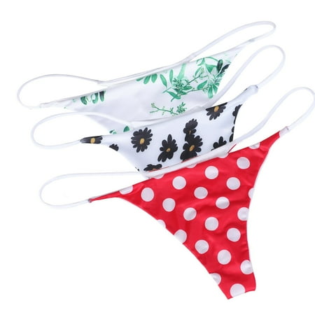 

Lingerie For Women Naughty Low-Rise Panties T-Back Soft Underpants Pack 3 Comfort Nightwear