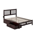 thumbnail image 2 of AFI Tahoe Full Solid Wood Platform Bed with Footboard and 2 Drawers in Espresso, 2 of 5