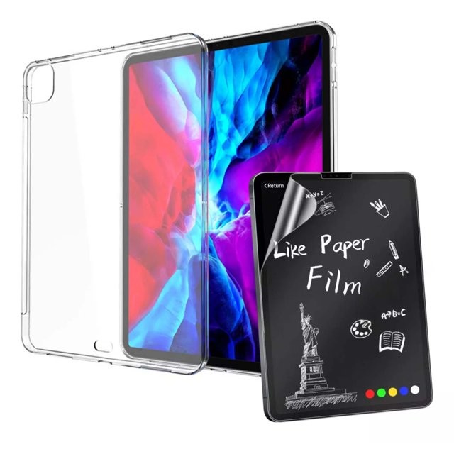 Kit Funda Case Transparente Uso Rudo + Mica Papel Para iPad Pro 11 2018/2020/2021/2022