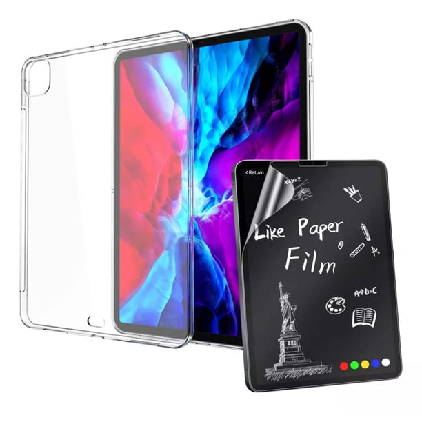 Kit Funda Case Transparente Uso Rudo + Mica Papel Para iPad Pro 11 2018/2020/2021/2022