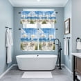 thumbnail image 4 of Summer Vacation Kitchen Curtains Valances and Tiers Set of 3 Watercolor Beach Chair Grass Tier Curtains and Valance with Rod Pocket for Small Windows, 27.5"x24", 4 of 9