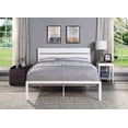 thumbnail image 2 of Contemporary 1pc Queen Bed - Metal Frame, White | 500lbs Capacity, 2 of 5