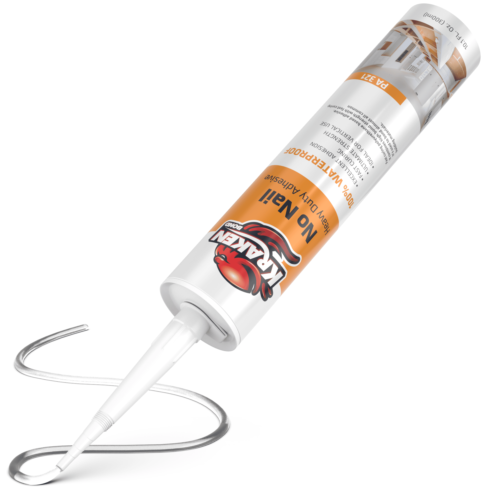 Kraken Bond Ultra Grab No Nail Heavy Duty Polyurethane Adhesive - Clear, 10.1 fl oz-12 Pack