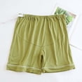thumbnail image 2 of Rggeeun Women Shorts Solid Color Elastic Waist Knit Soft Lightweight Loose Fit Pleated With Adjustable Tie For Summer Outdoor Picnics Versatile Hot Pants,Light Green,L, 2 of 4