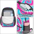 thumbnail image 4 of Pink and Blue Tie Dye Pattern 17" Waterproof Oxford School Backpacks for Teens, S-Shape Padded Straps, for School, Travel, Hiking, Camping, 4 of 5