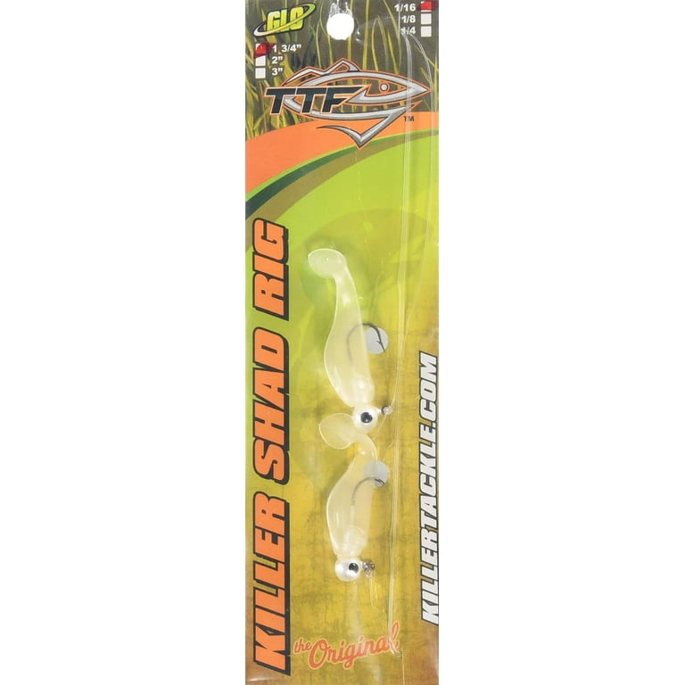 Texas Tackle Factory Double Shad Softbait Rig, 1/16 oz, White Glow