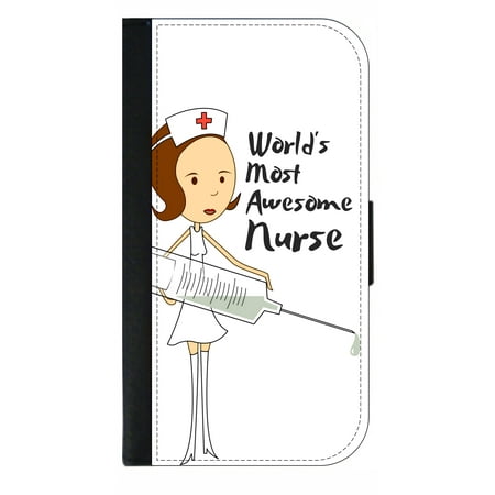 World Phone Samsung World's Most Awesome Nurse Phone Case Compatible with the Samsung Galaxy s9 - Wallet Style with Card Slots ()