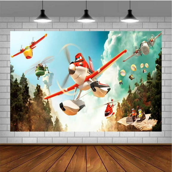 Planes Fire and Rescue Banner Poster Wall Decor Birthday Backdrop Background Party Supplies Taspestry