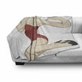 thumbnail image 3 of Pin up Girl Soft Flannel Fleece Throw Blanket, Pale Skin Posing Brunette Lady in Strapless Bathing Suits, Cozy Plush for Indoor and Outdoor Use, 60" x 80", Beige Ruby and Black, by Ambesonne, 3 of 6