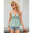 thumbnail image 5 of Women's Summer Floral Pleated Flowy V Neck Sleeveless Camisole Cute Beach Tank Tops, 5 of 5